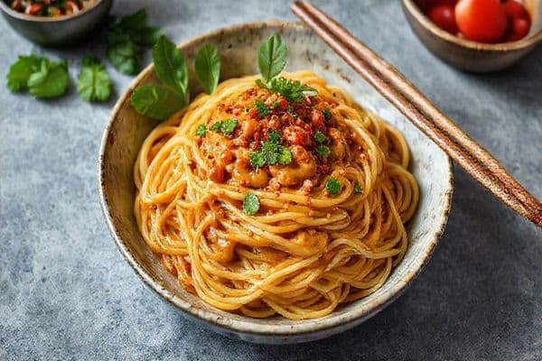 10 Minute Peanut Sauce Rice Noodles